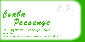 csaba pecsenye business card